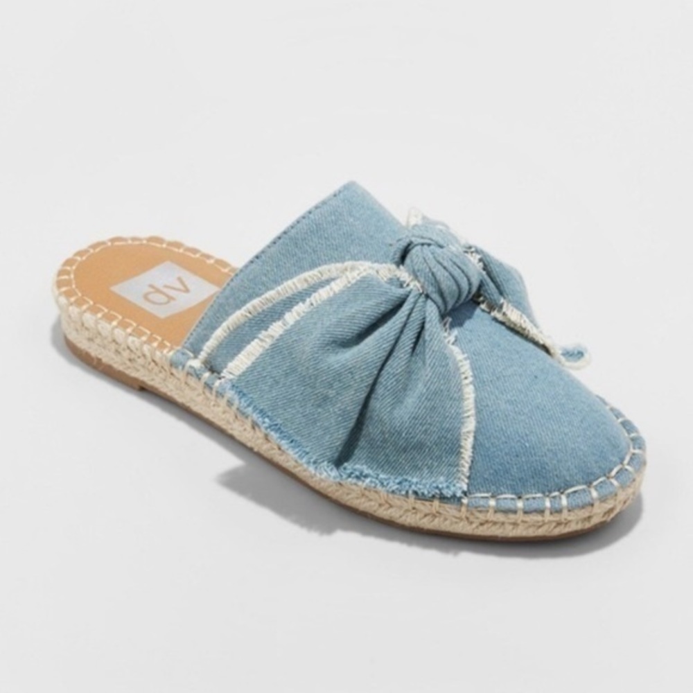 DV by Dolce Vita Chambray Bow Mule Espadrille Shoe - Picture 3 of 6